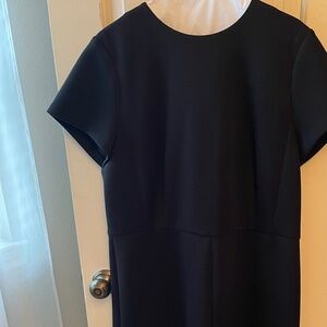 Ann Taylor Black Midi Flare Dress in Double Knit Size 14